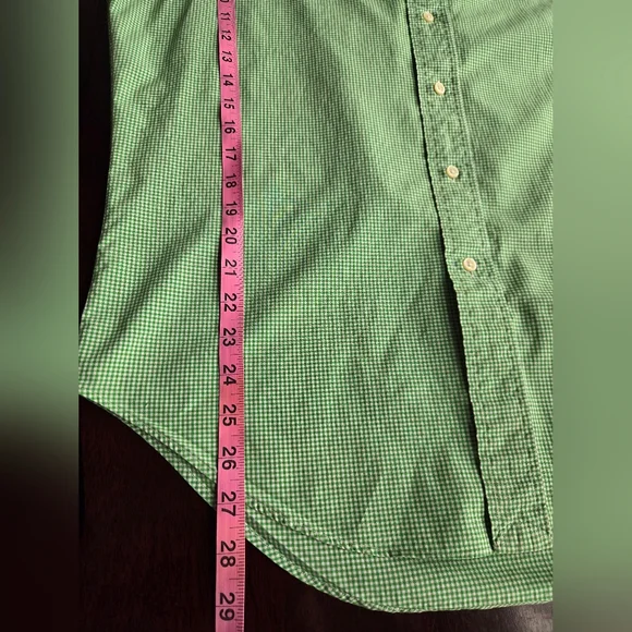Polo Ralph Lauren Green Gingham Button Down Shirt - Classic Fit - Men's Medium - Picture 8 of 10